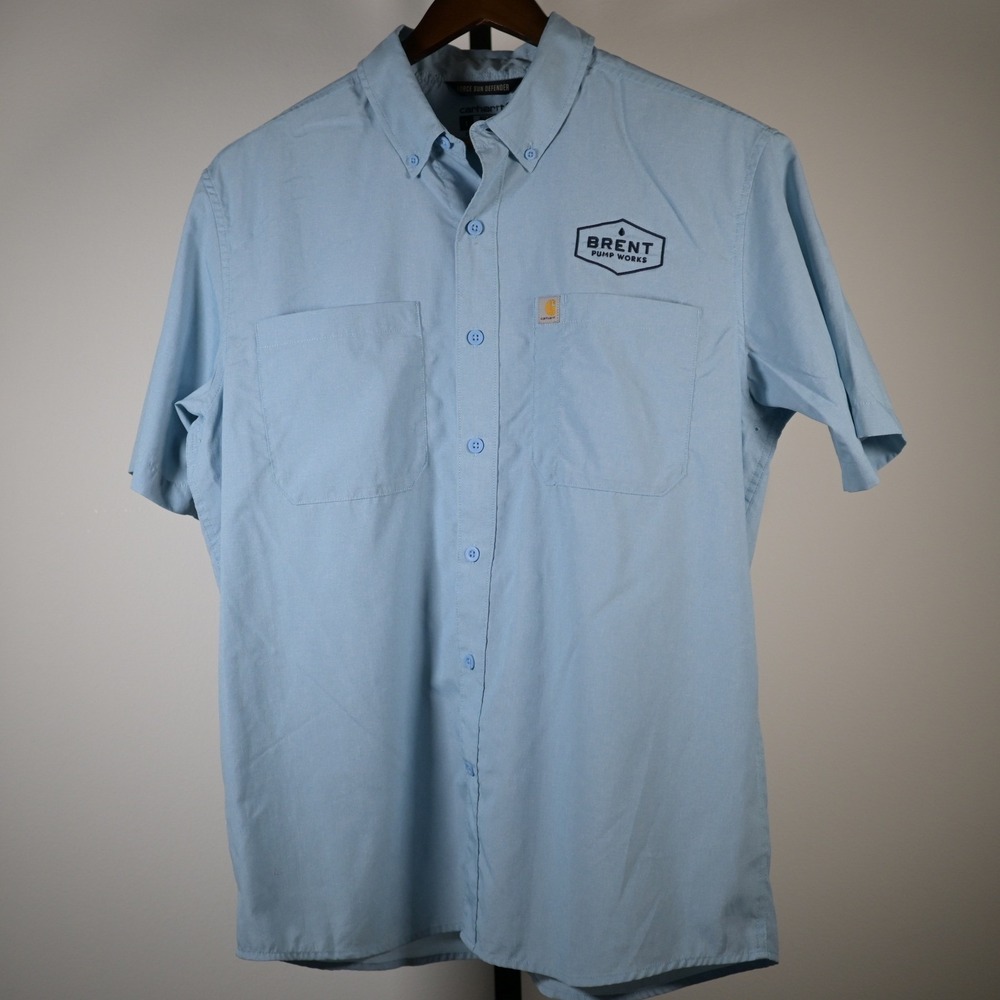 Carhartt Force Sun Defender Shirt Mens Large Blue‎ Relaxed Fit TW7107-M Vented